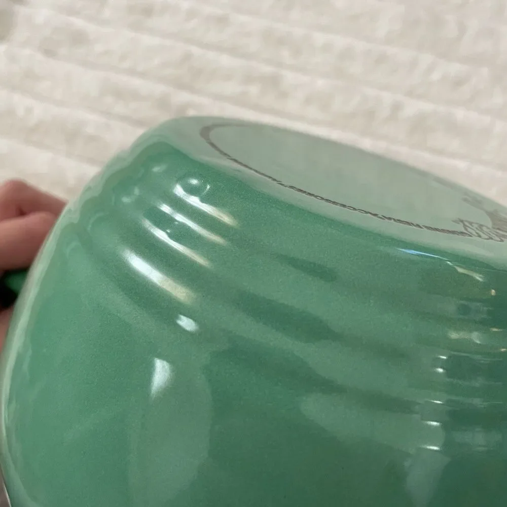 Vintage Fiesta Enamelware Tea Kettle Sea Mist Green Copco Homer Laughlin Enamel